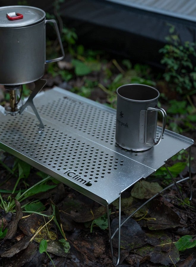 iClimb Mini Solo Folding Table Ultralight Compact for Backpacking Camping Hiking Beach Picnic (Silver - S) - Image 2